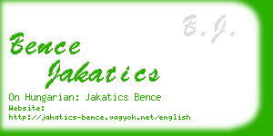 bence jakatics business card